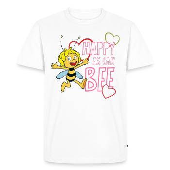 Maya L’Abeille Heureuse Comme Peut Être Abeille - T-shirt Premium bio Homme - blanc - Devant - Nico (187cm)