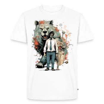 L'âme de la bête - T-shirt Premium bio Homme - blanc - Devant - Nico (187cm)