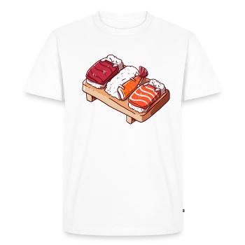 Cute Sushi Trio – Perfect Gift for Sus - Men's Premium Organic T-Shirt - white - Front - Nico (187cm)