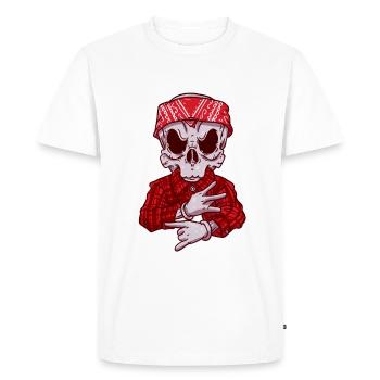 Gangster squelette latino : Streetstyle Underworld - T-shirt Premium bio Homme - blanc - Devant - Nico (187cm)