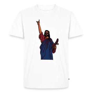 Jesus skates – Holy style on the board - Men's Premium Organic T-Shirt - white - Front - Nico (187cm)
