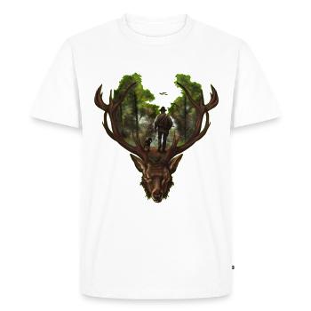 Motif amoureux de la nature pour les chasseurs passionnés - T-shirt Premium bio Homme - blanc - Devant - Nico (187cm)