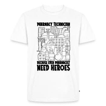 Idée cadeau pharmacie technicien en pharmacie - T-shirt Premium bio Homme - blanc - Devant - Nico (187cm)
