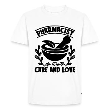 Pharmacien Technicien en pharmacie Idée cadeau cool - T-shirt Premium bio Homme - blanc - Devant - Nico (187cm)