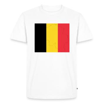 Drapeau belge Belgique Drapeau belge Belge - T-shirt Premium bio Homme - blanc - Devant - Nico (187cm)