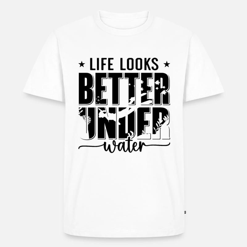 Freitaucher Tauchen Apnoe Freitauchen Geschenkidee - Männer Premium Bio T-Shirt - Weiß