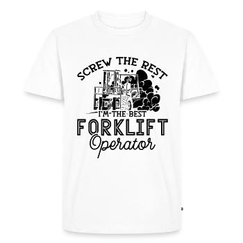 Forklift Driver Forklift Forklift Gift Idea - Men's Premium Organic T-Shirt - white - Front - Nico (187cm)