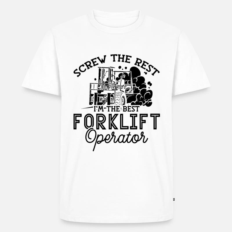 Staplerfahrer Stapler Gabelstapler Geschenkidee - Männer Premium Bio T-Shirt - Weiß