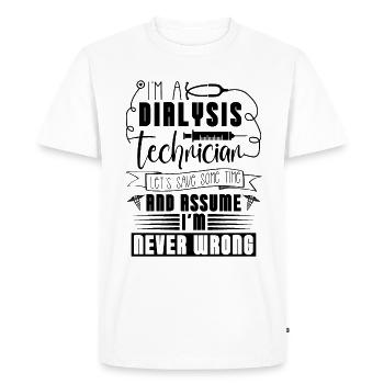 Dialyse Néphrologie Dialyse Technicien Idée Cadeau - T-shirt Premium bio Homme - blanc - Devant - Nico (187cm)