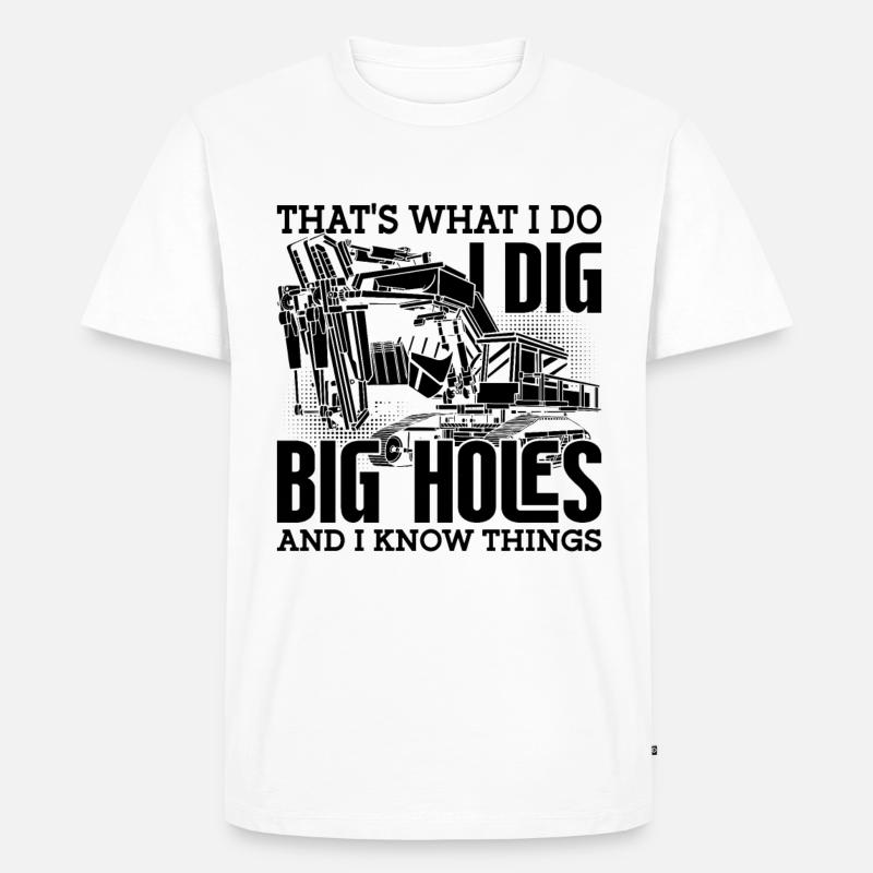Bagger Bauarbeiter Baggerfahrer Geschenkidee - Männer Premium Bio T-Shirt - Weiß