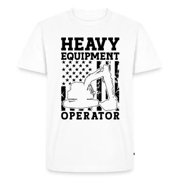 Excavatrice Conducteur Travailleur de la construction Idée cadeau - T-shirt Premium bio Homme - blanc - Devant - Nico (187cm)