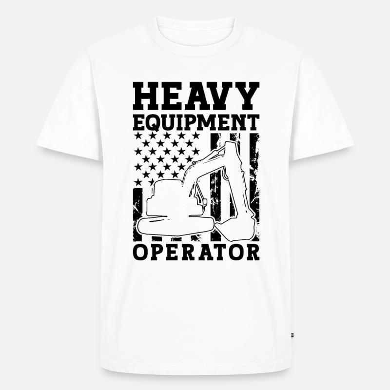 Bagger Baggerfahrer Bauarbeiter Geschenkidee - Männer Premium Bio T-Shirt - Weiß