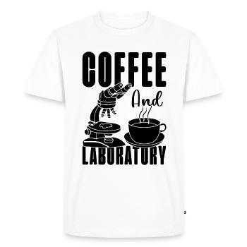 Laboratory Technician Coffee Science Gift Idea - Men's Premium Organic T-Shirt - white - Front - Nico (187cm)