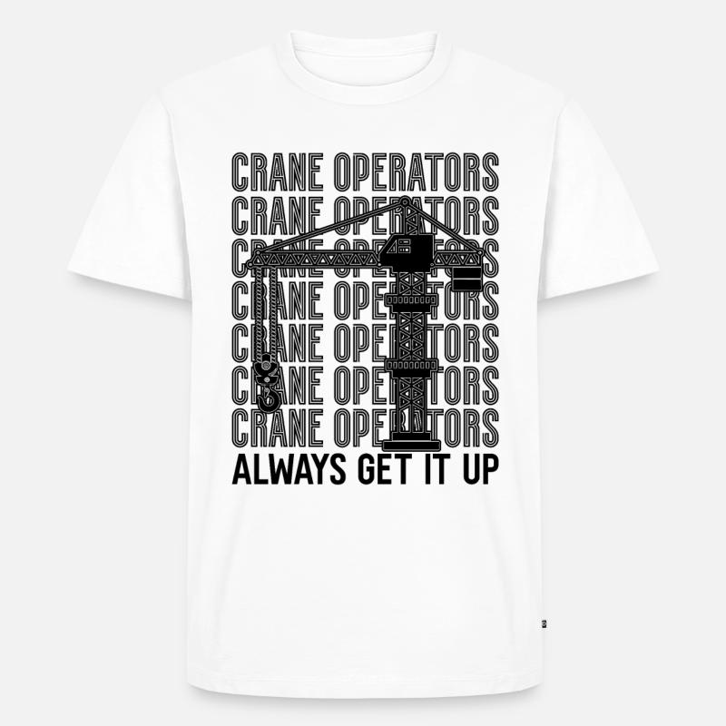 Bauarbeiter Kranfahrer Kranführer Geschenkidee - Männer Premium Bio T-Shirt - Weiß