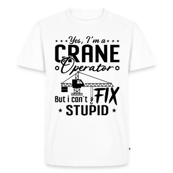 Crane Operator Construction Worker Profession Crane Gift Idea - Men's Premium Organic T-Shirt - white - Front - Nico (187cm)