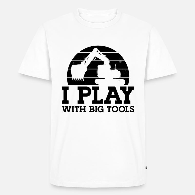 Bauarbeiter Baggern Baggerfahrer Geschenkidee - Männer Premium Bio T-Shirt - Weiß
