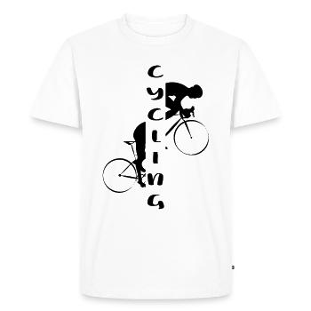 Cycling Road Bike Bicycle Gravel Time Trial Bike - Men's Premium Organic T-Shirt - white - Front - Nico (187cm)