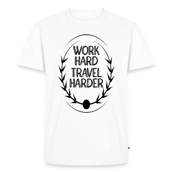 Voyage Tour du Monde Tour - T-shirt Premium bio Homme - blanc - Devant - Nico (187cm)