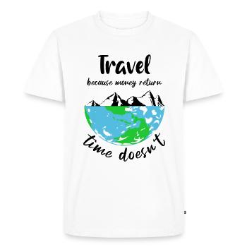 Voyage Tour du Monde Tour - T-shirt Premium bio Homme - blanc - Devant - Nico (187cm)