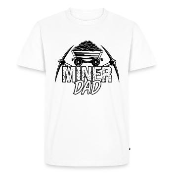 Mineur Papa Mineur Camion de mine De mine de charbon Camion - T-shirt Premium bio Homme - blanc - Devant - Nico (187cm)