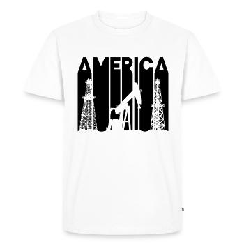 Travailleur des champs pétrolifères Amérique Travailleur de la plate-forme pétrolière Arbeiter - T-shirt Premium bio Homme - blanc - Devant - Nico (187cm)