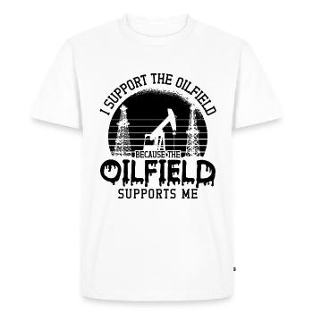 Travailleurs des champs pétrolifères Je soutiens la plate-forme pétrolière - T-shirt Premium bio Homme - blanc - Devant - Nico (187cm)