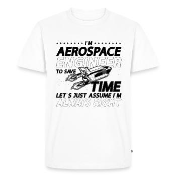 Engineering Rocket Space I'm Aerospace Engineer - Men's Premium Organic T-Shirt - white - Front - Nico (187cm)