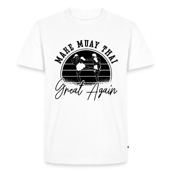 Rendez le Muay Thai grand à nouveau combattant de boxe thaïlandaise - T-shirt Premium bio Homme - blanc - Devant - Nico (187cm)