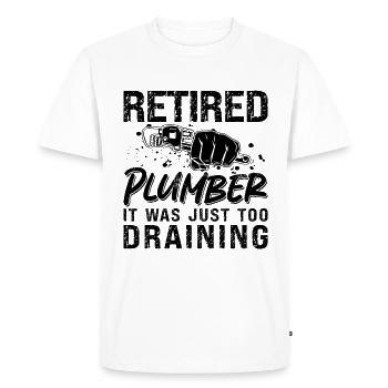 Plumber Retired Tool Plumbing Road Pipe Plumbers - Men's Premium Organic T-Shirt - white - Front - Nico (187cm)