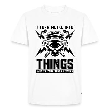 Welder Turn Metal Into Welding Iron Career Weld - Men's Premium Organic T-Shirt - white - Front - Nico (187cm)