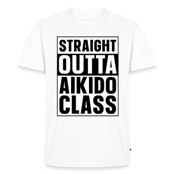 Combat de combattant samouraï de classe d’aïkido straight outta - T-shirt Premium bio Homme - blanc - Devant - Nico (187cm)