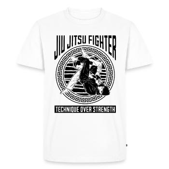 Technique de combat de Jiu Jitsu sur le combat de combattant - T-shirt Premium bio Homme - blanc - Devant - Nico (187cm)