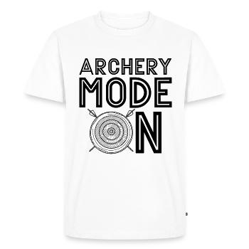 Mode tir à l’arc sur le tir à l’arbalète Bowhunter Archer - T-shirt Premium bio Homme - blanc - Devant - Nico (187cm)