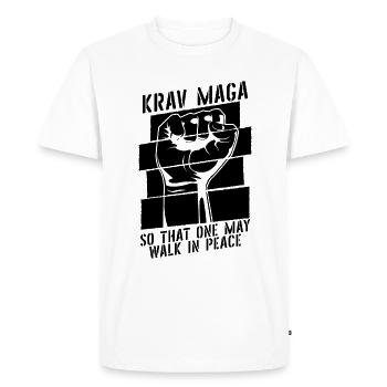Krav Maga pour que l’on puisse fermer le combat MMA Fighter - T-shirt Premium bio Homme - blanc - Devant - Nico (187cm)