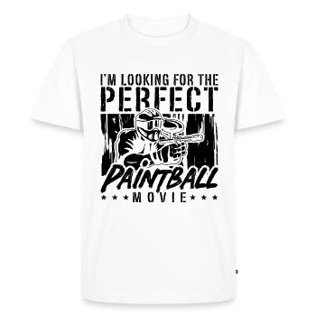 Je cherche un joueur de paintball Airsoft - T-shirt Premium bio Homme - blanc - Devant - Nico (187cm)
