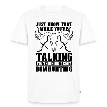 Sachez simplement que la chasse à l’arc Tir Sport Bowhunter - T-shirt Premium bio Homme - blanc - Devant - Nico (187cm)