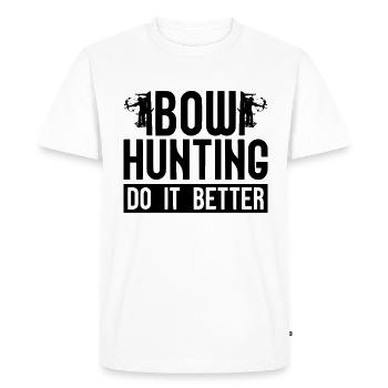 Chasse à l’arc Faites-le mieux Tir sportif Bowhunter - T-shirt Premium bio Homme - blanc - Devant - Nico (187cm)