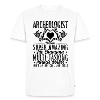 Archéologue Bec Archéologie Archéologue fossile - T-shirt Premium bio Homme - blanc - Devant - Nico (187cm)