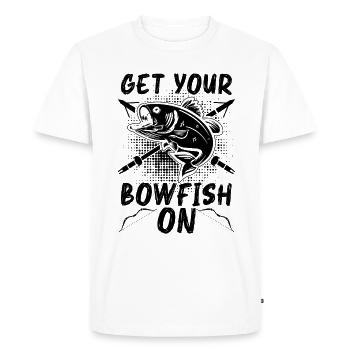 Get Your Bowfish On Bowfishing Fisherman Bowfisher - Men's Premium Organic T-Shirt - white - Front - Nico (187cm)