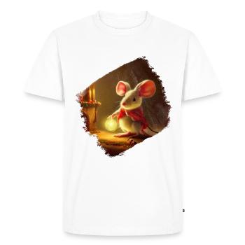 Christmas Mouse - Men's Premium Organic T-Shirt - white - Front - Nico (187cm)