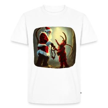 Santa Claus & Krampus - Men's Premium Organic T-Shirt - white - Front - Nico (187cm)
