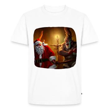Santa Claus & Krampus - Men's Premium Organic T-Shirt - white - Front - Nico (187cm)