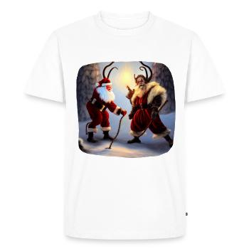 Santa Claus & Krampus - Men's Premium Organic T-Shirt - white - Front - Nico (187cm)