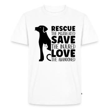 Rescue The Mistreated Animal Lover Animal Rescuer - Men's Premium Organic T-Shirt - white - Front - Nico (187cm)