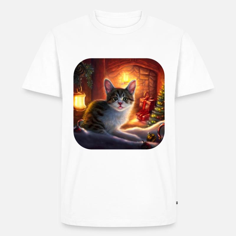 Chat de Noël doux - T-shirt Premium bio Homme - undefined