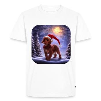 Motif de Noël chiot mignon - T-shirt Premium bio Homme - blanc - Devant - Nico (187cm)