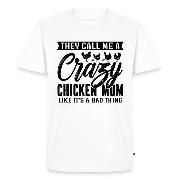 Ils m’appellent Crazy Chicken Chicken Pet Cock Lover - T-shirt Premium bio Homme - blanc - Devant - Nico (187cm)