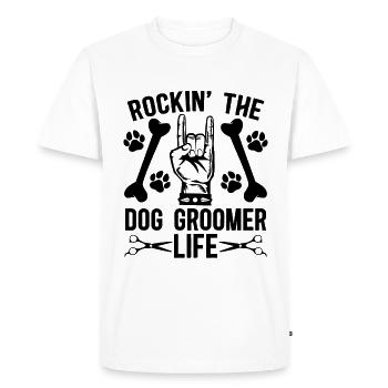 Rockin' The Dog Pet Groomer Fur Pet Salon Groomer - Men's Premium Organic T-Shirt - white - Front - Nico (187cm)