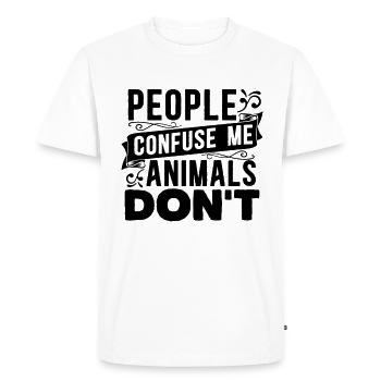 Les gens me confondent Officier des animaux Agent des animaux - T-shirt Premium bio Homme - blanc - Devant - Nico (187cm)