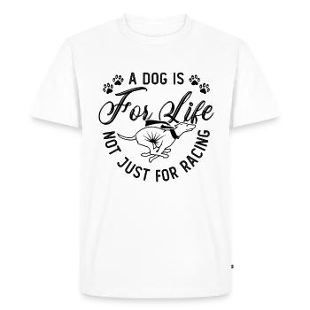 Un chien est pour les courses de lévriers Pet Greyhound Racer - T-shirt Premium bio Homme - blanc - Devant - Nico (187cm)